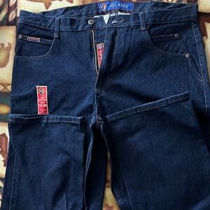 Relaxed Fit Men's Jeans - Dark Blue